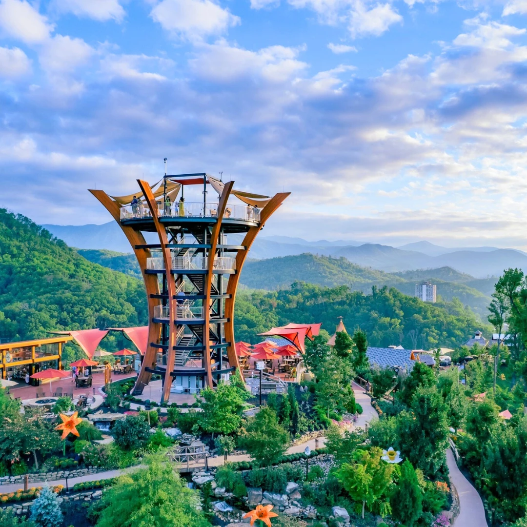 บรรยากาศด้านบนของ Anakeesta, Gatlinburg, Tennessee