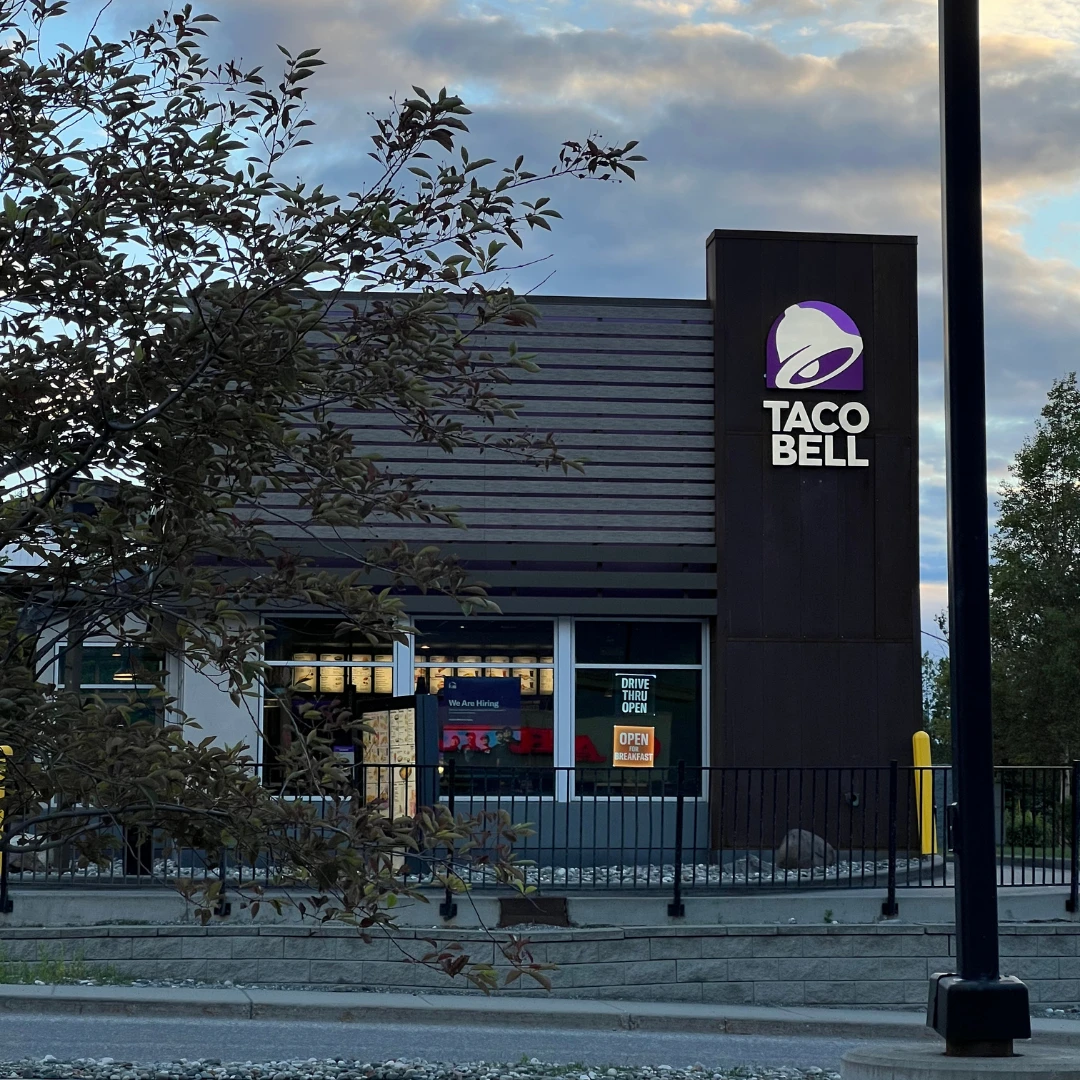 หน้าร้าน Taco Bell เมือง Palmer รัฐ Alaska