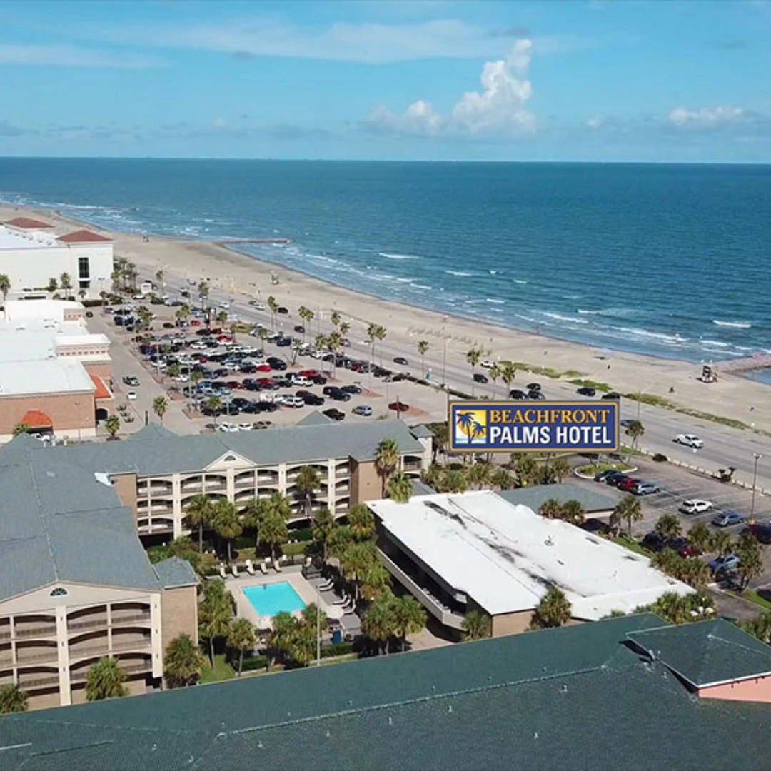 Beachfront Palms Hotel newstep new step work and travel Galveston Texas